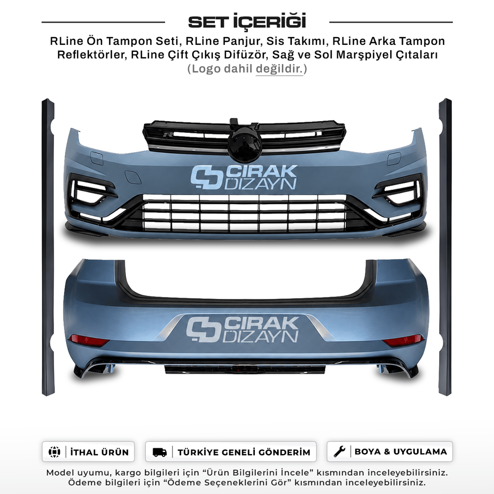 Volkswagen GOLF 7 uyumlu 7,5 R Body Kit