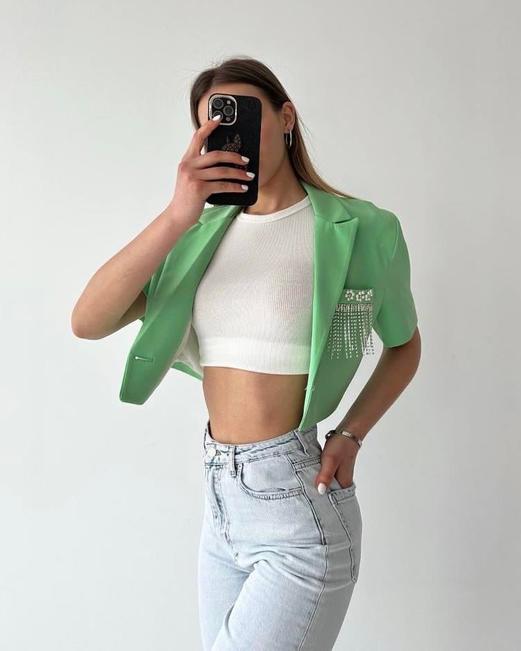 CEP TAŞLI KISA BLAZER