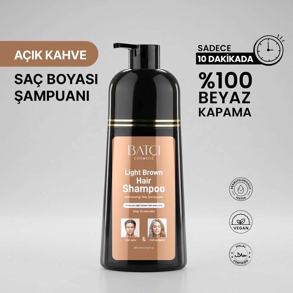 Batçı Saç Boya Şampuanı Açık Kahverengi 350 ml