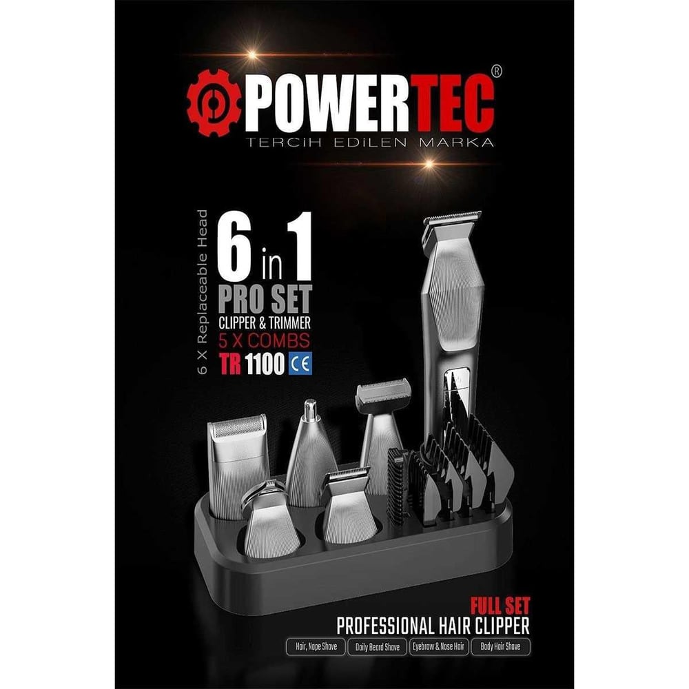 Powertec 6 lı Traş Makinesi Seti Tr 1100