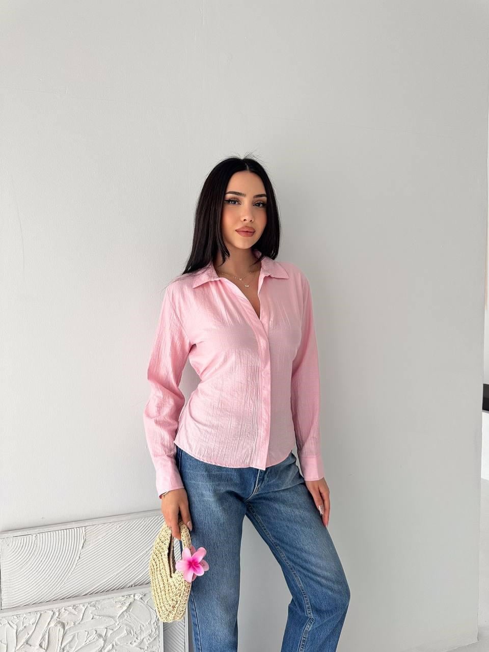 Bel Bağlamalı Gömlek-Pembe