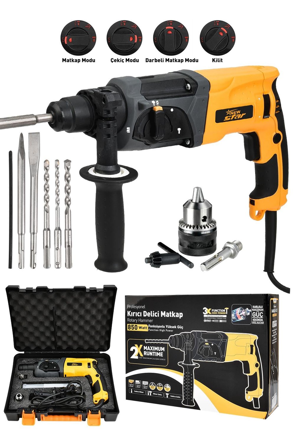New Star hilti 2,28  Elektrikli Kırıcı Delici Hilti Sarı