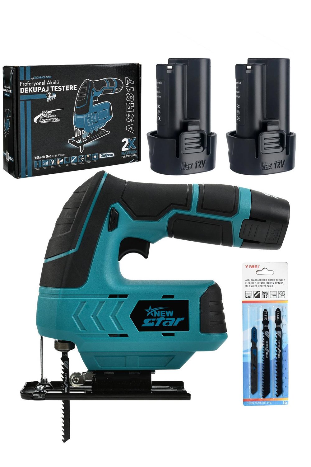 New Star Şarjlı Dekupaj Testere Mavi (Cordless Jigsaw)
