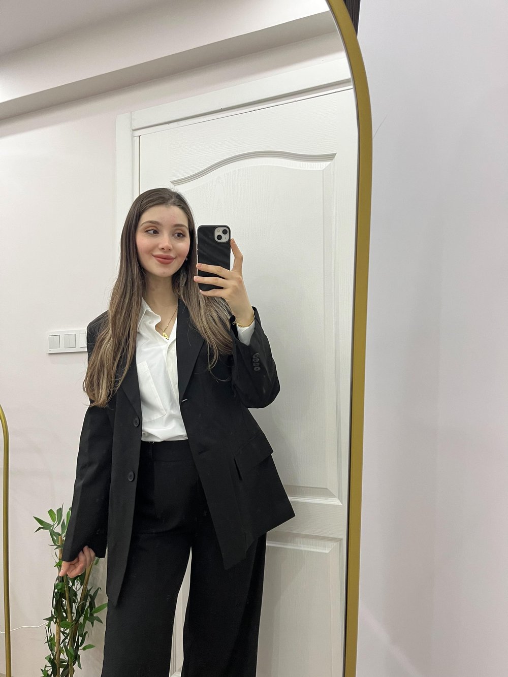 Siyah Çift Düğmeli Blazer Ceket