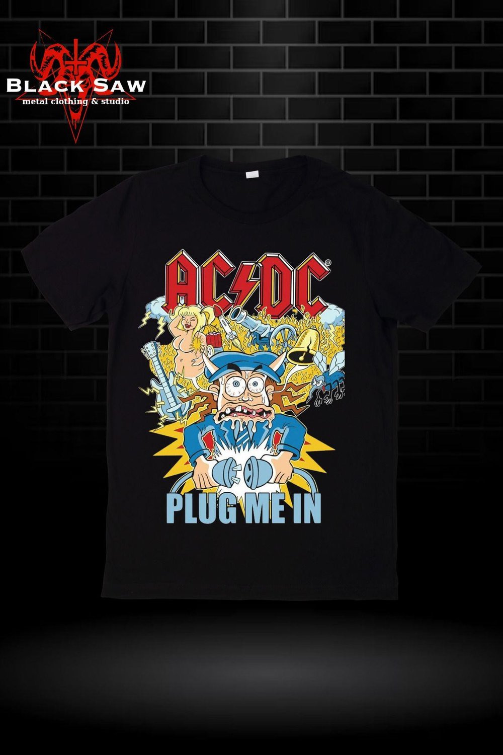 ACDC Simpsons Temalı Rock Tshirt