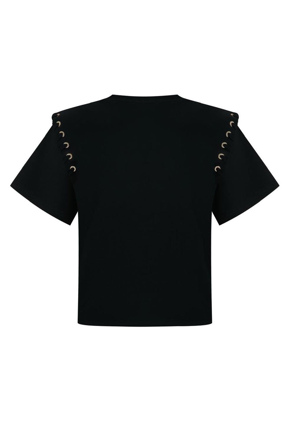 GLORIA TSHIRT GOLD DETAILS SİYAH