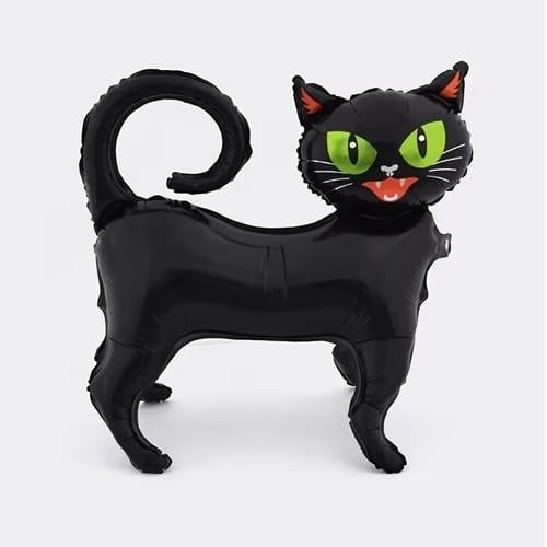 Ayaklı Kara Kedi Folyo Balon 65x62 cm