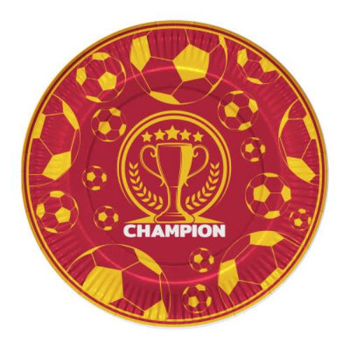 Champion Sarı Kırmızı Karton Tabak 8 Adet