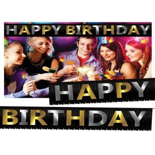 Püsküllü Happy Birthday Banner