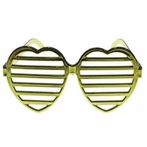 Retro Gold Metalik Kalp Gözlük (1 Adet)