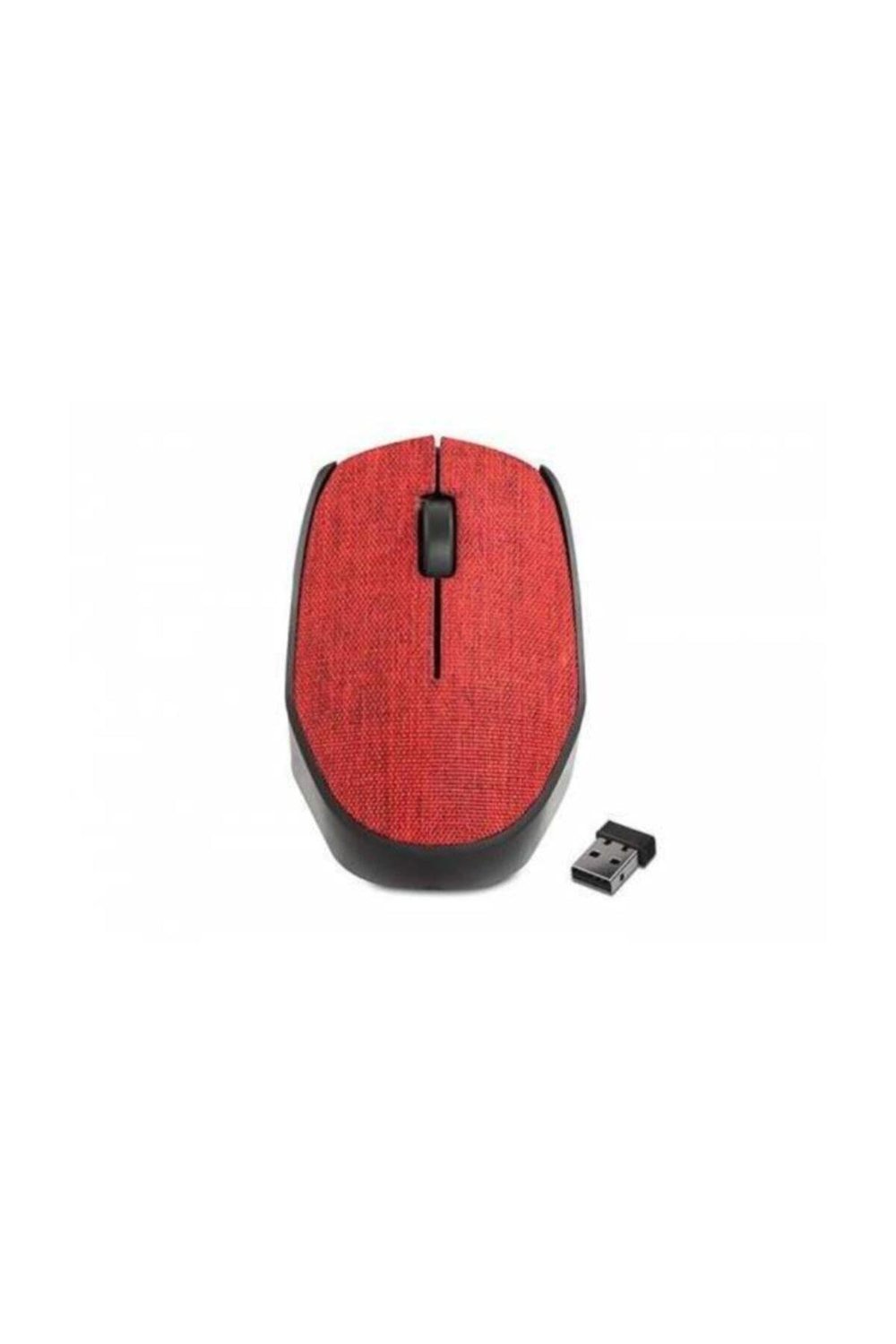 Km-218 2.4ghz Kablosuz Usb Mouse Kırmızı Kumaş Yüzey Nano Alıcılı Scroll Tuşlu