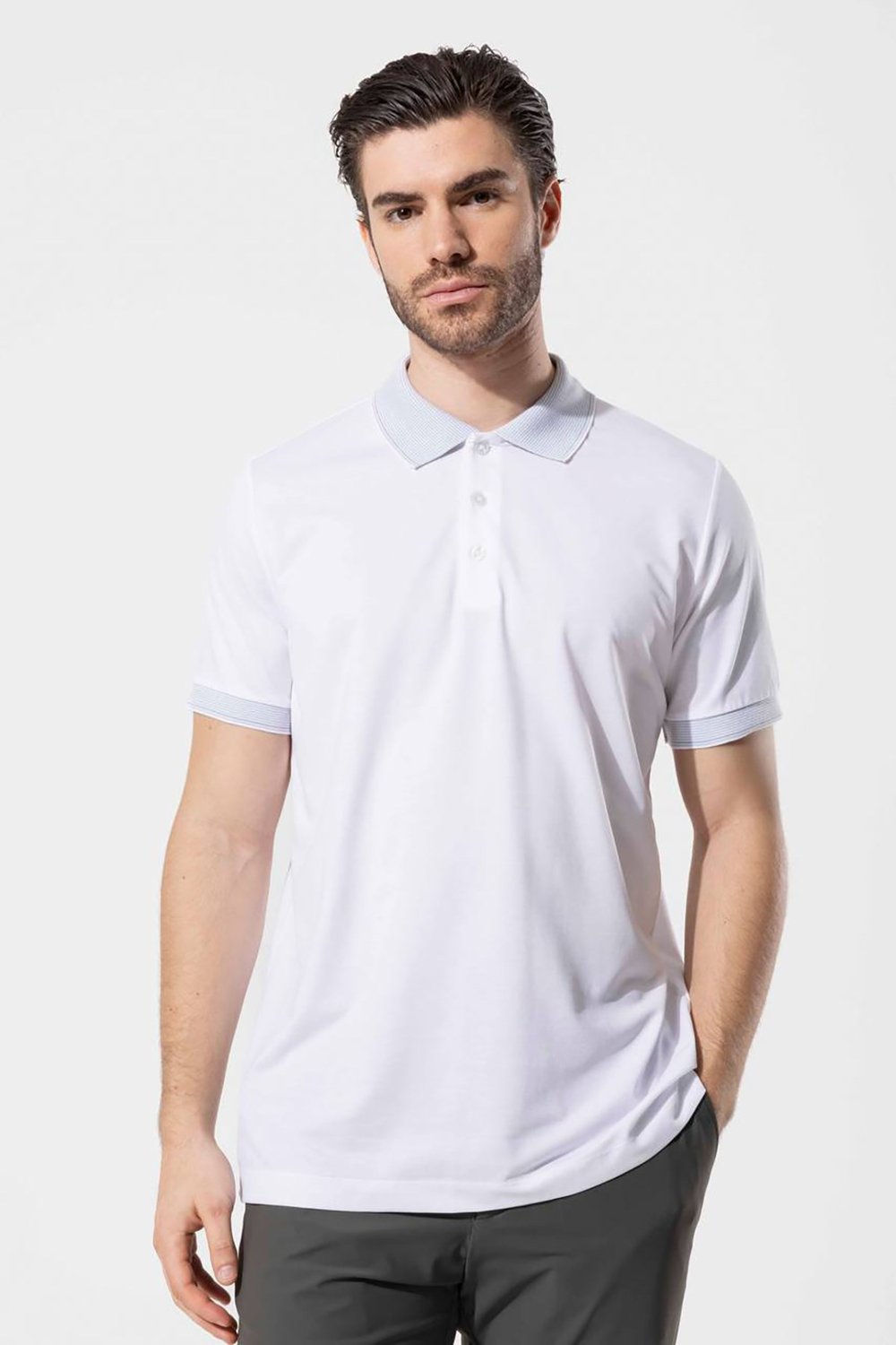 Beyaz Vaganza Erkek Düğmeli Polo Yaka T-shirt U02022