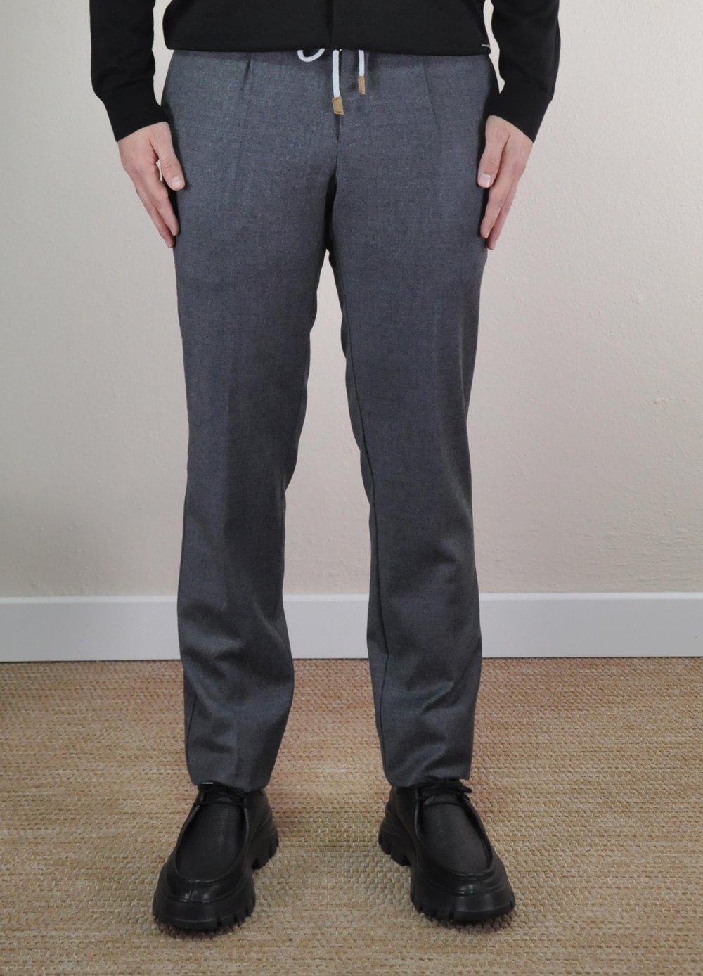 Gabbiacci Erkek İpli %100 Yün Jogger Pantolon U008220 FUME