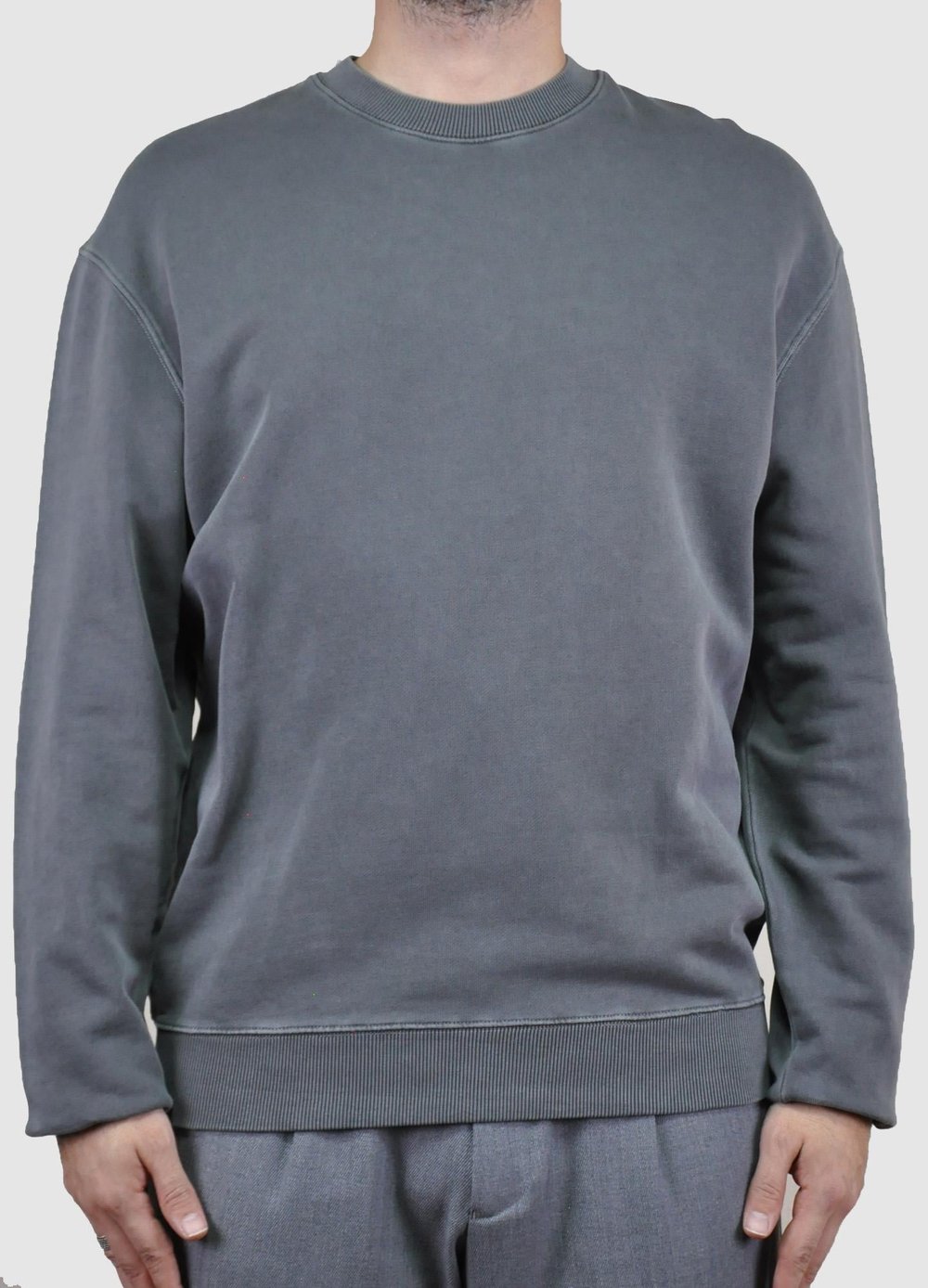 Gızzıt Erkek Yıkamalı Bisiklet Yaka Sweatshirt U007841 FUME