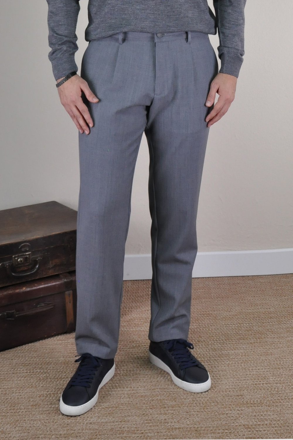 Gri Vaganza Erkek Vitale Barberis Canonico Yün Jogger Pantolon U008162