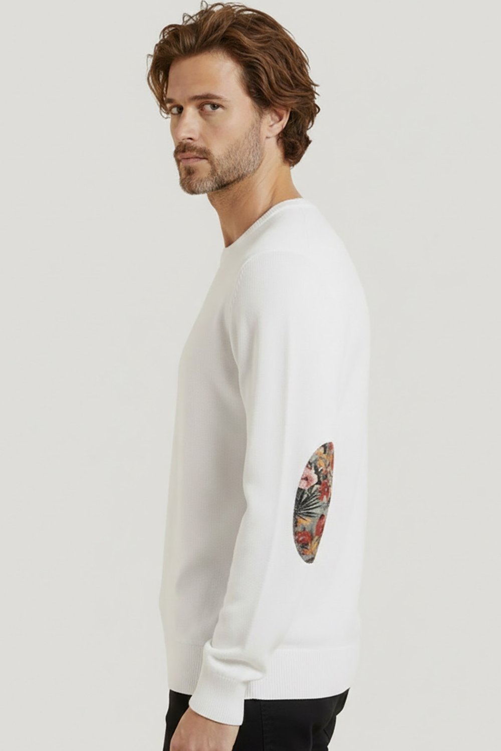 Krem V2 Brand Made in Italy Erkek Triko Kazak Mapucopa U007941