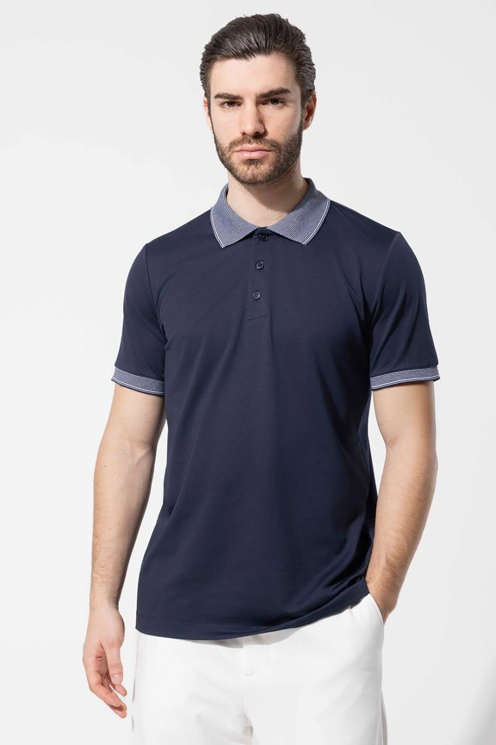 Lacivert Vaganza Erkek Düğmeli Polo Yaka T-shirt U02022
