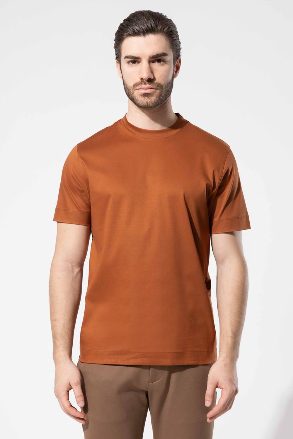 Tobacco Vaganza Erkek Bisiklet Yaka Merserize T-Shirt U07018