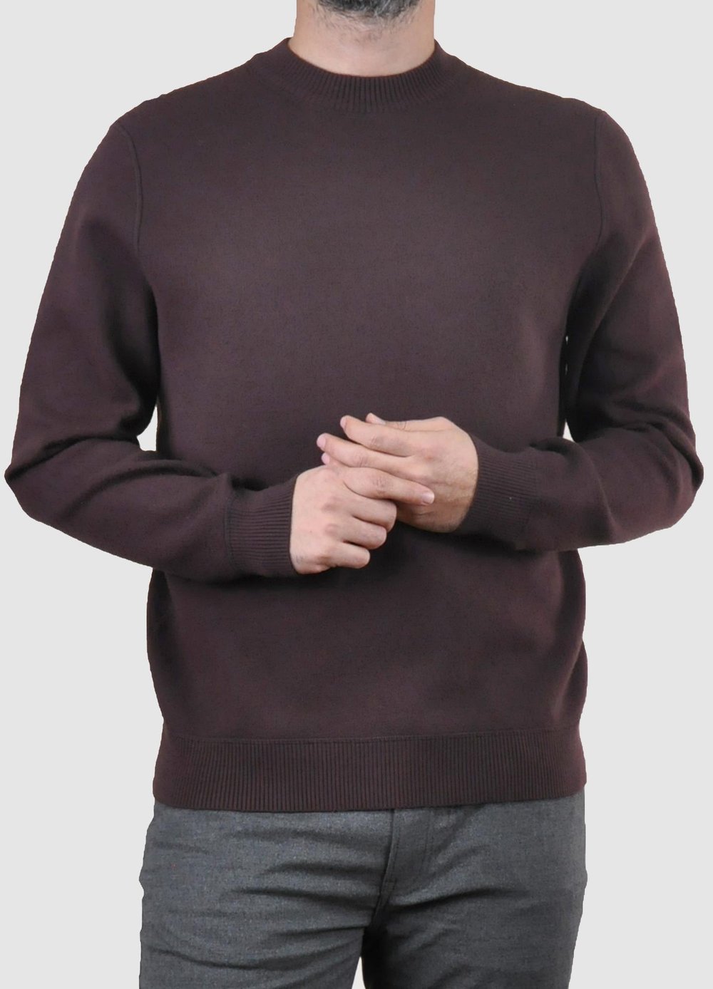 Vaganza Erkek Bisiklet Yaka Soft Touch Triko Kazak U008168 KAHVE