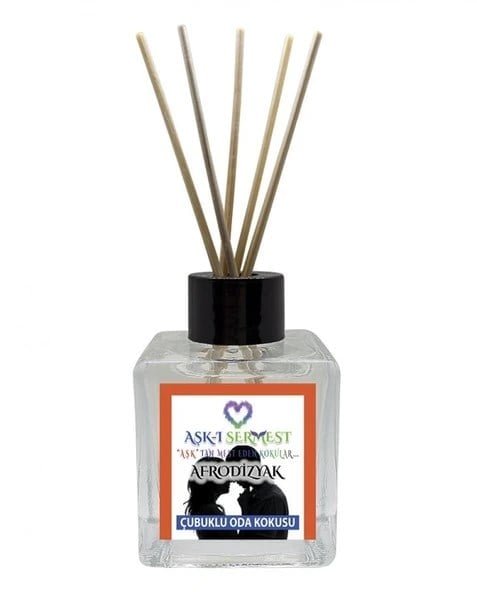 Aşk-ı Sermest Toptan Afrodiziyak Etkili Çiçek Aromalı Bambu Çubuk Oda Kokusu Parfüm, Küp Şişe, 120 mL,5 Ad