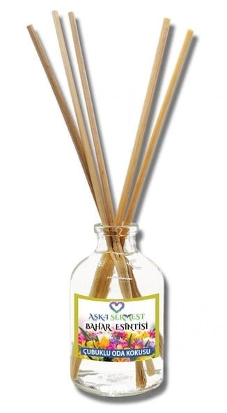 Aşk-ı Sermest Toptan Bahar Esintisi Aromalı Bambu Çubuklu Oda Kokusu Reed Diffuser Ortam Kokusu Parfüm, Oval Şişe, 100 mL, 3 Adet
