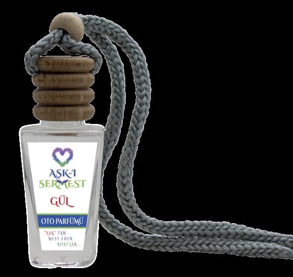 Aşk-ı Sermest Toptan Gül, Oto / Araç Kokusu Heybet Şişe, 12 mL, 10 Adet