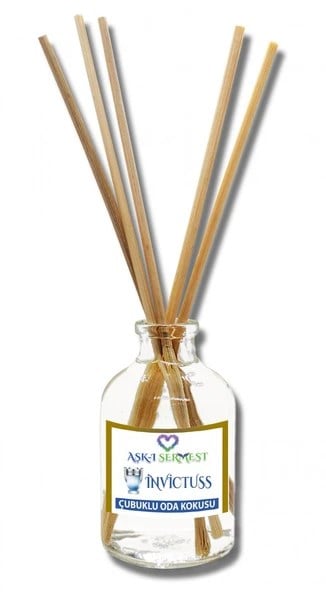 Aşk-ı Sermest Toptan Invicctuss Çiçek Aromalı Bambu Çubuklu Oda Kokusu Reed Diffuser Ortam Kokusu Parfüm, Oval Şişe, 50 mL , 10 Adet