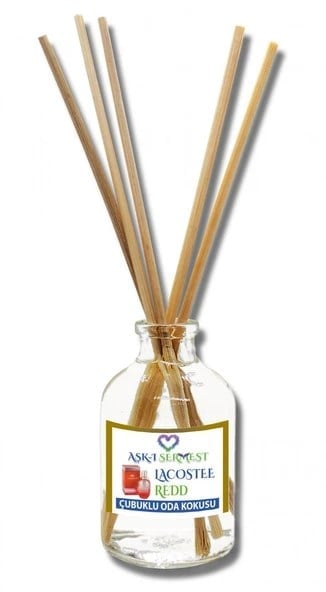 Aşk-ı Sermest Toptan Lacosstee Redd Çiçek Aromalı Bambu Çubuklu Oda Kokusu Reed Diffuser Ortam Kokusu Parfüm, Oval Şişe, 50 mL , 10 Ad