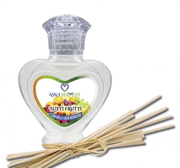 Aşk-ı Sermest Toptan Leylak Aromalı Bambu Çubuklu Oda Kokusu Reed Diffuser Ortam Kokusu Parfüm, Kalp Şişe, 60 mL, 10 Adet