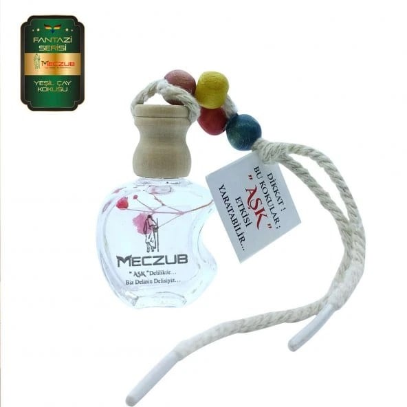 Aşk-ı Sermest Toptan Meczub Fantazi Serisi Yeşil Çay Kokulu 10 x 12 ml Elma Şişe Oto Kokusu