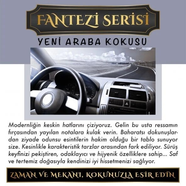 Aşk-ı Sermest Toptan Meczub Fantazi Serisi Yeni Araba Kokusu Kokulu 10 x 8 ml Silindir Şişe Oto Kokusu