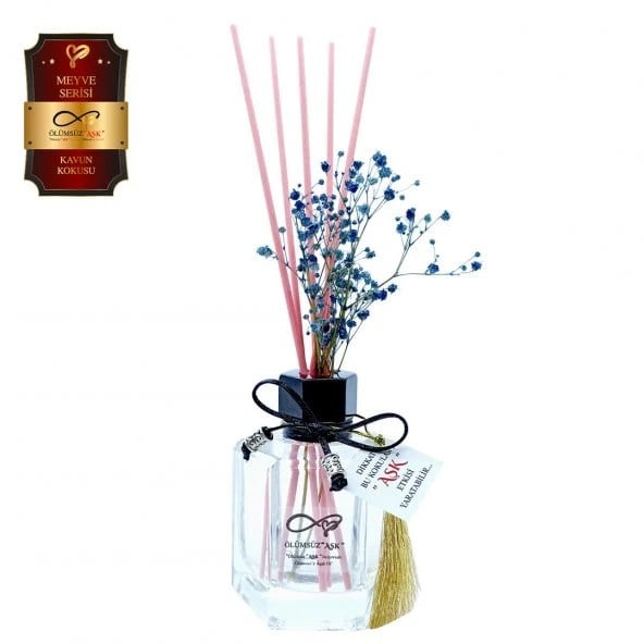Aşk-ı Sermest Toptan Ölümsüz Aşk Meyve Serisi Kavun Kokulu 10 x 120 ml Köşeli Şişe Bambu Çubuklu Ortam Kokusu Reed Diffuser Oda Kokusu