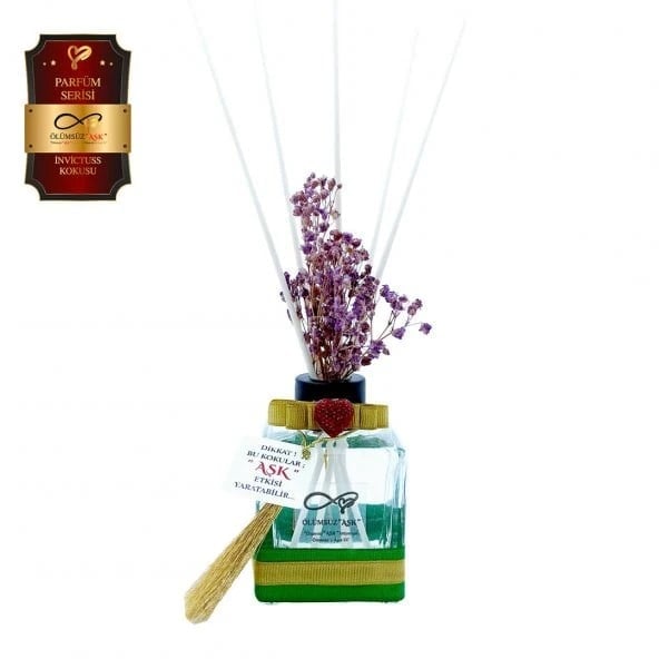 Aşk-ı Sermest Toptan Ölümsüz Aşk Parfüm Serisi İnvictuss Kokulu 3 x 120 ml küp Şişe Bambu Çubuklu Ortam Kokusu Reed Diffuser Oda Kokusu