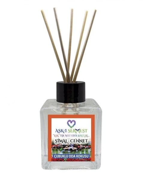 Aşk-ı Sermest Toptan Şimal Cennet Çiçek Aromalı Bambu Çubuklu Oda Kokusu Reed Diffuser Ortam Kokusu Parfüm,  Küp Şişe,  120 mL, 3 Adet