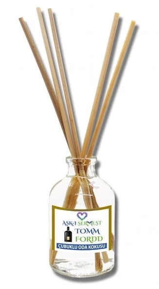 Aşk-ı Sermest Toptan Tomm Fordd Çiçek Aromalı Bambu Çubuklu Oda Kokusu Reed Diffuser Ortam Kokusu Parfüm, Oval Şişe, 50 mL , 10 Adet