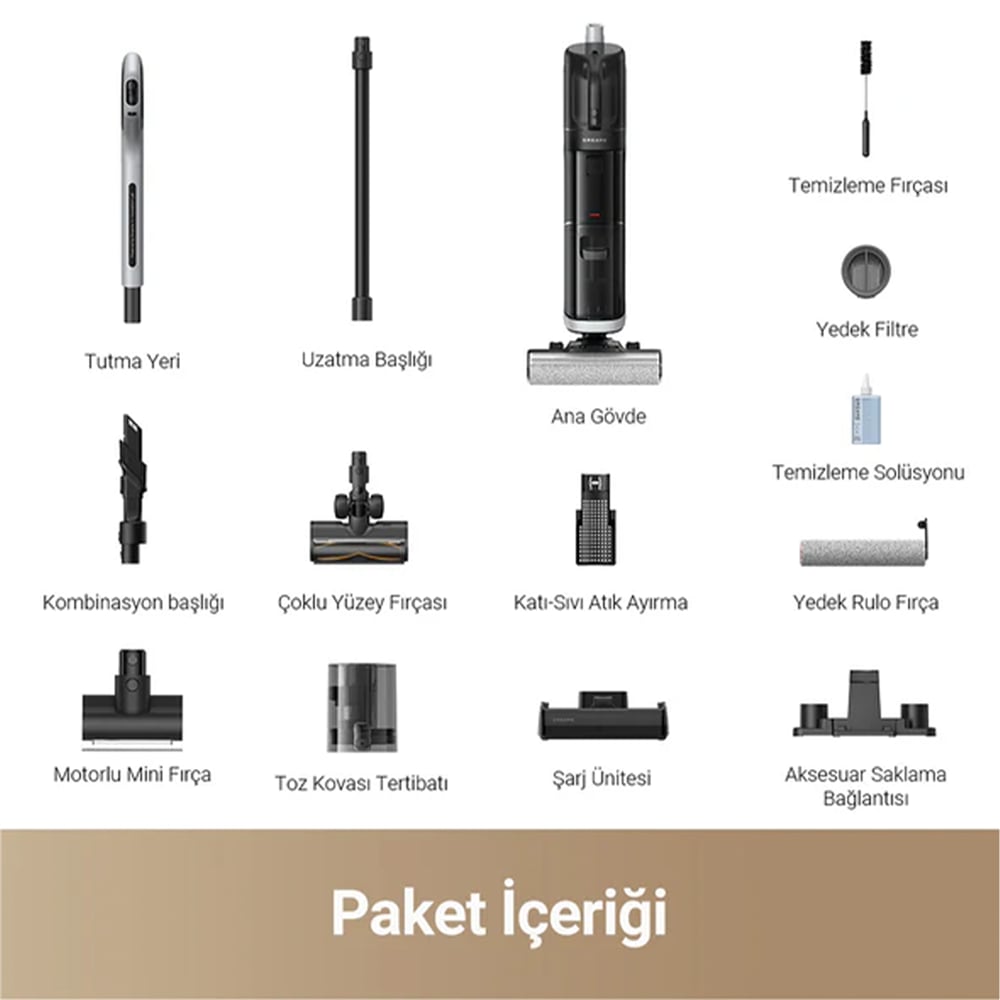 Dreame H14 Dual Akıllı Islak ve Kuru Şarjlı Dikey Süpürge