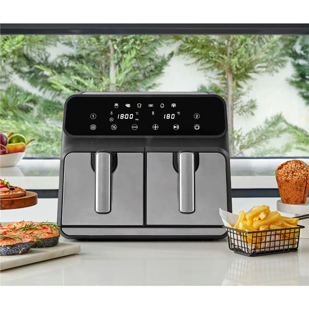 King KYF28 Magicchef Dual Airfryer Gümüş