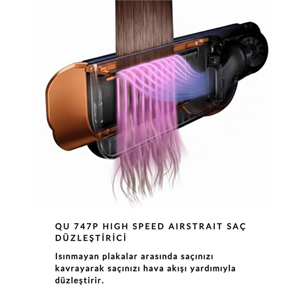 Qu 747L High Speed Airstrait Saç Düzleştirici Lacivert