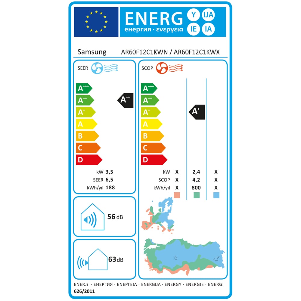 Samsung Windfree AR60F12C1KW/SK 12.000 BTU/h A++ Enerji Sınıfı Klima(Frh1412z4)(F-frame50)