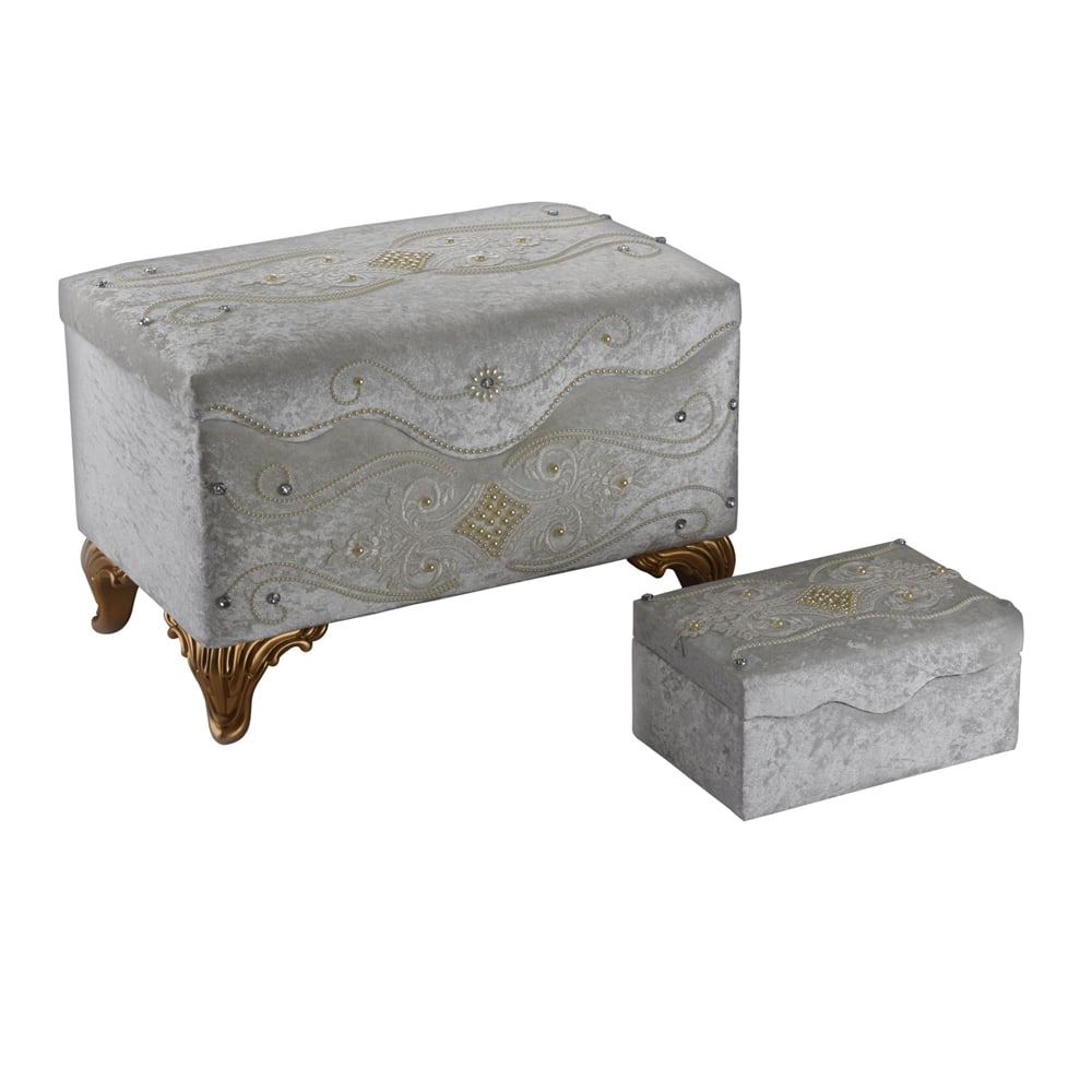 Sema Home Pınar Su Gold Ayaklı İkili Söz Nişan Sandığı