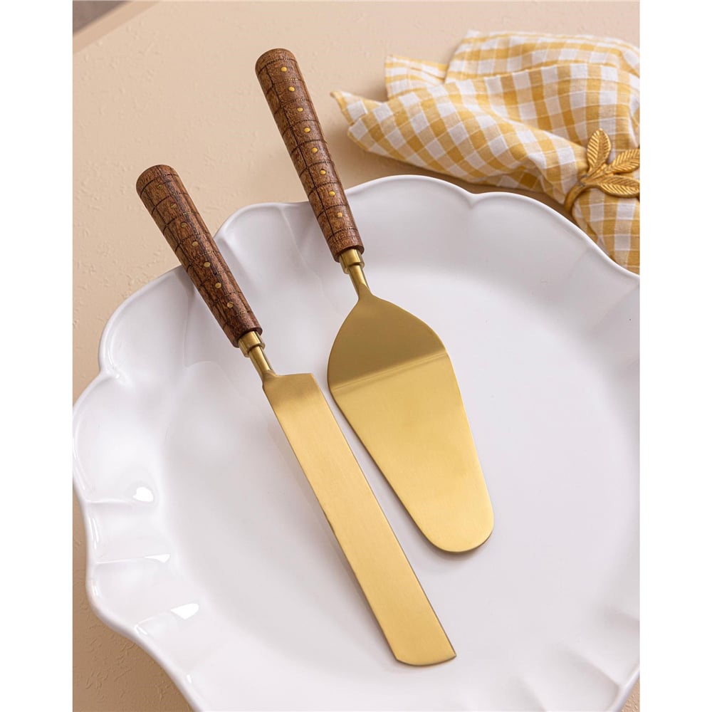 The Mia Wood 2 Parça Pasta Servis Takımı