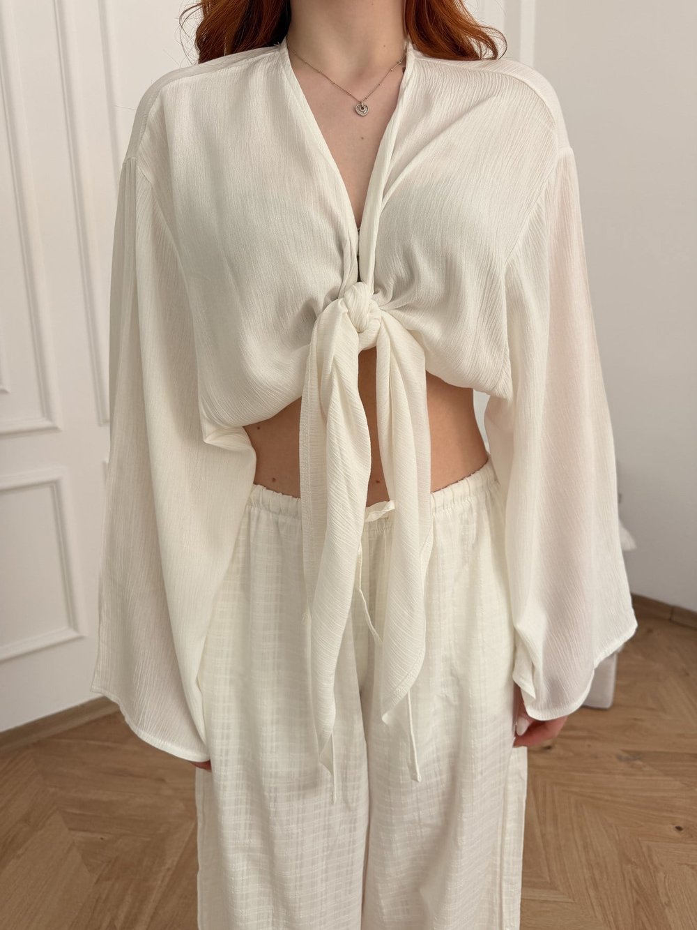 Bağlamalı Crop Bolero Ekru