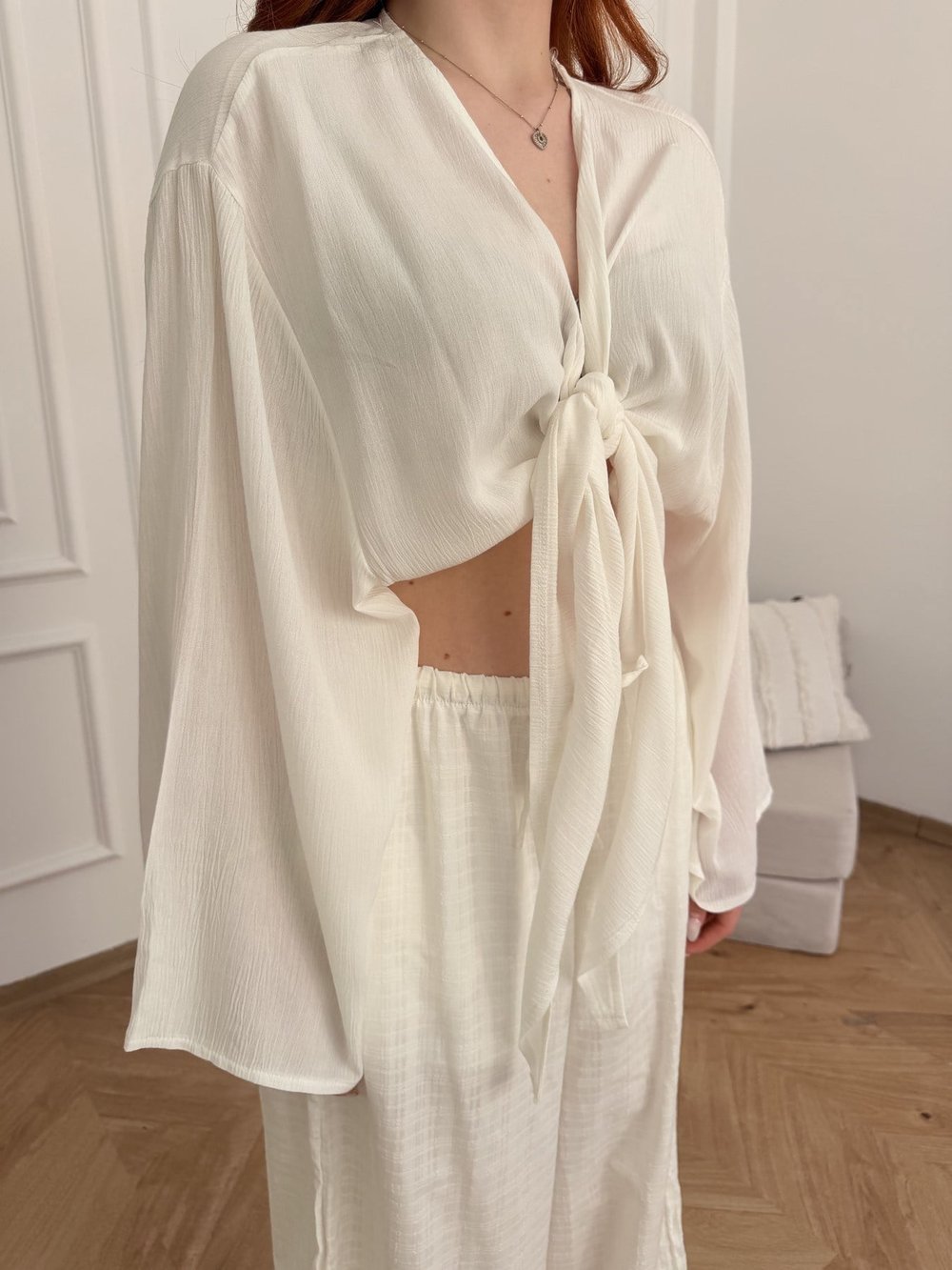 Bağlamalı Crop Bolero Ekru
