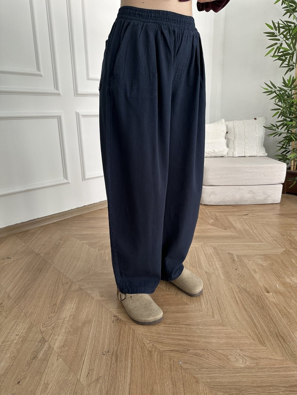 Balon Lastikli Pantolon Lacivert