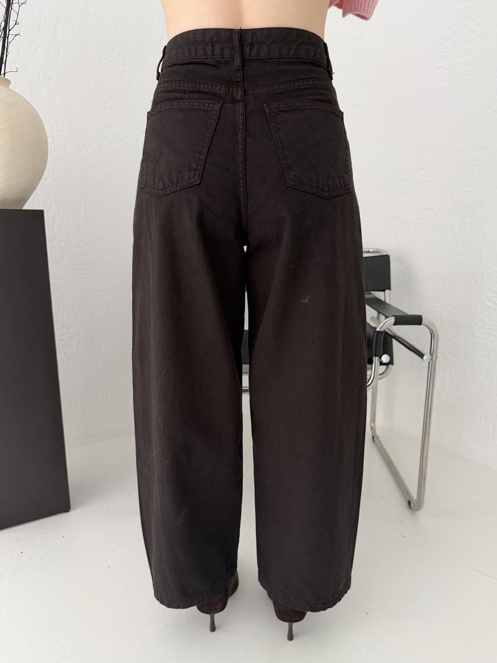 Barrel Balon Jean Pantolon Acı kahve