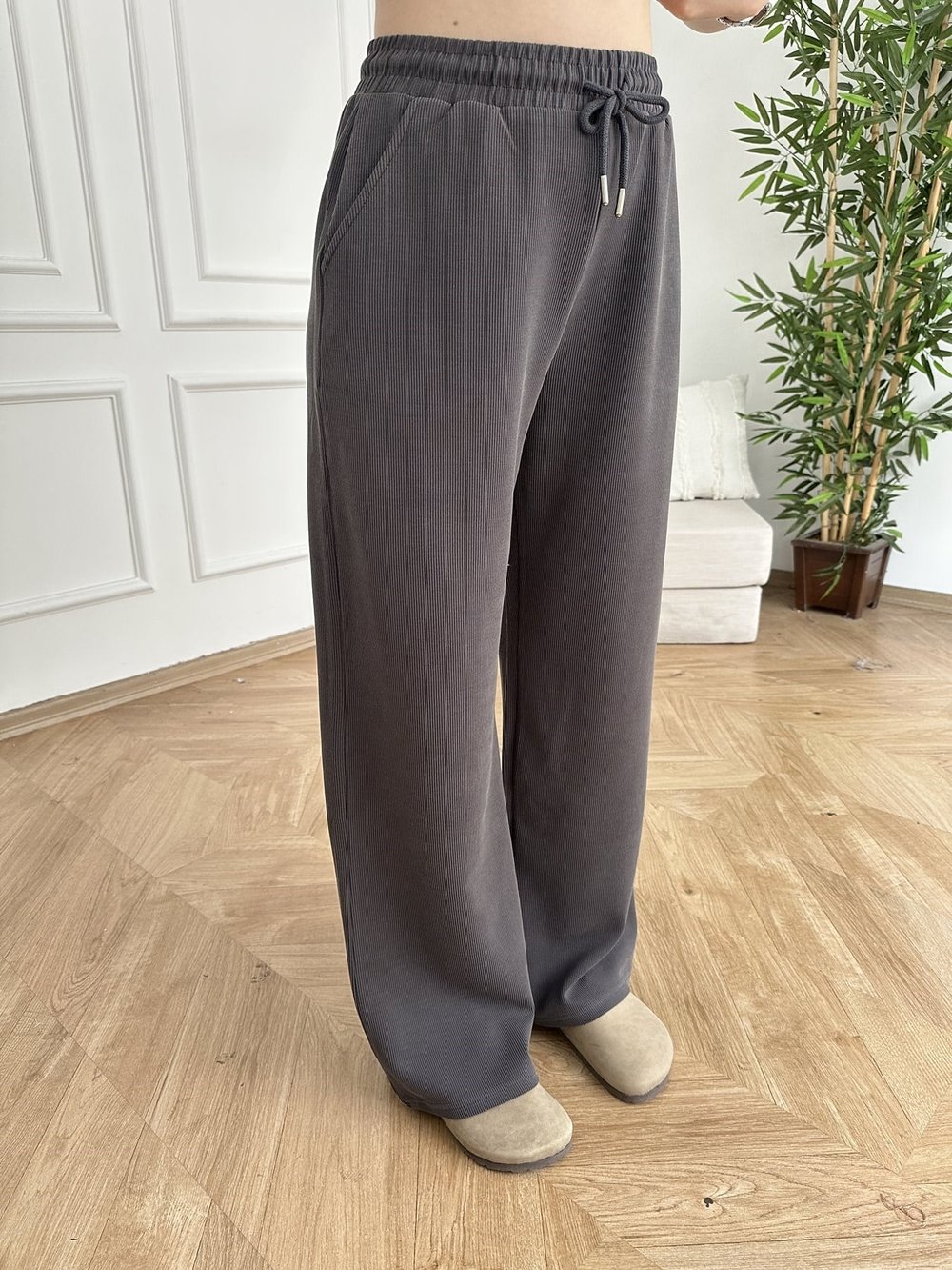 Beli İpli Relax Fit Eşofman Antrasit
