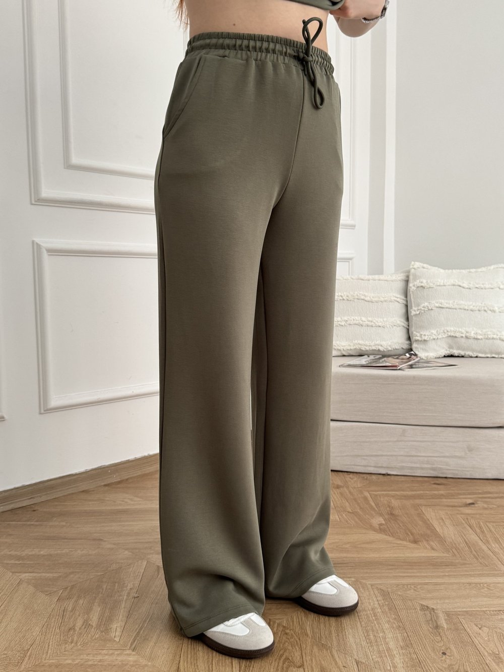 Beli Lastikli Relax Fit Eşofman Altı Haki