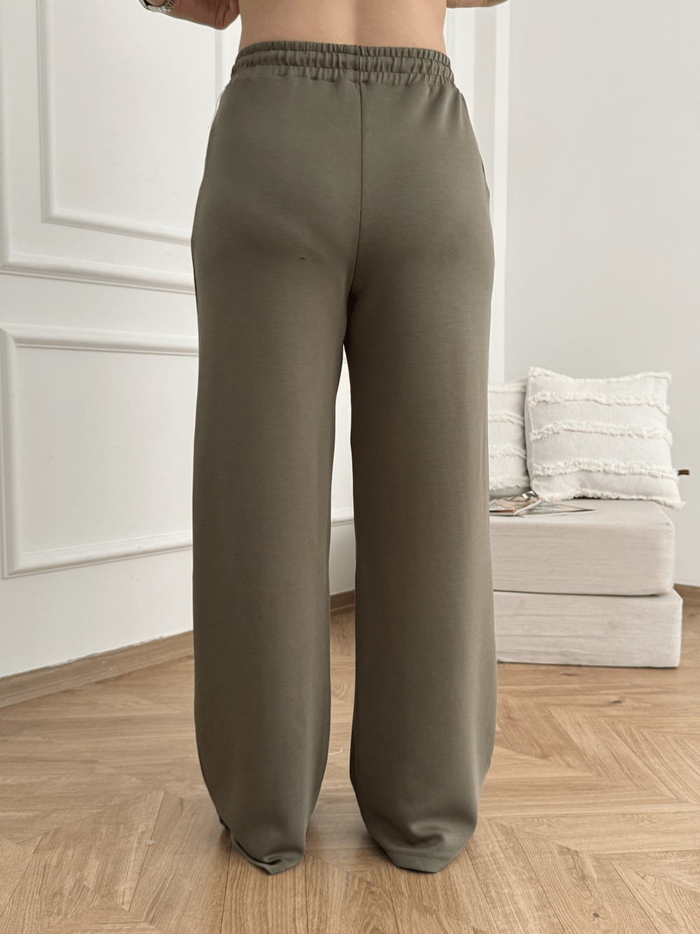 Beli Lastikli Relax Fit Eşofman Altı Haki