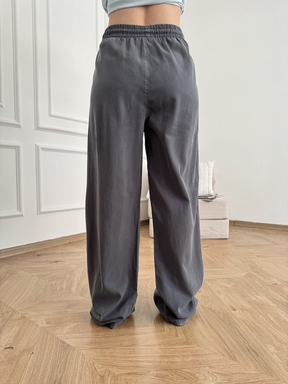 Beli Lastikli Bol Pantolon Antrasit