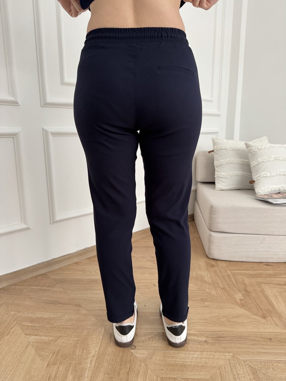 Beli Lastikli Duble Paça Pantolon Lacivert